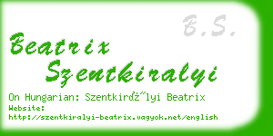 beatrix szentkiralyi business card